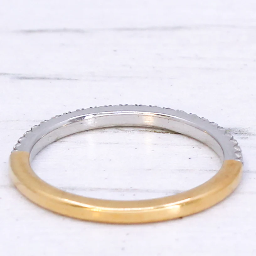 0.18 Carat Diamond Half Eternity, 18k Gold & Platinum, size M - Image 6