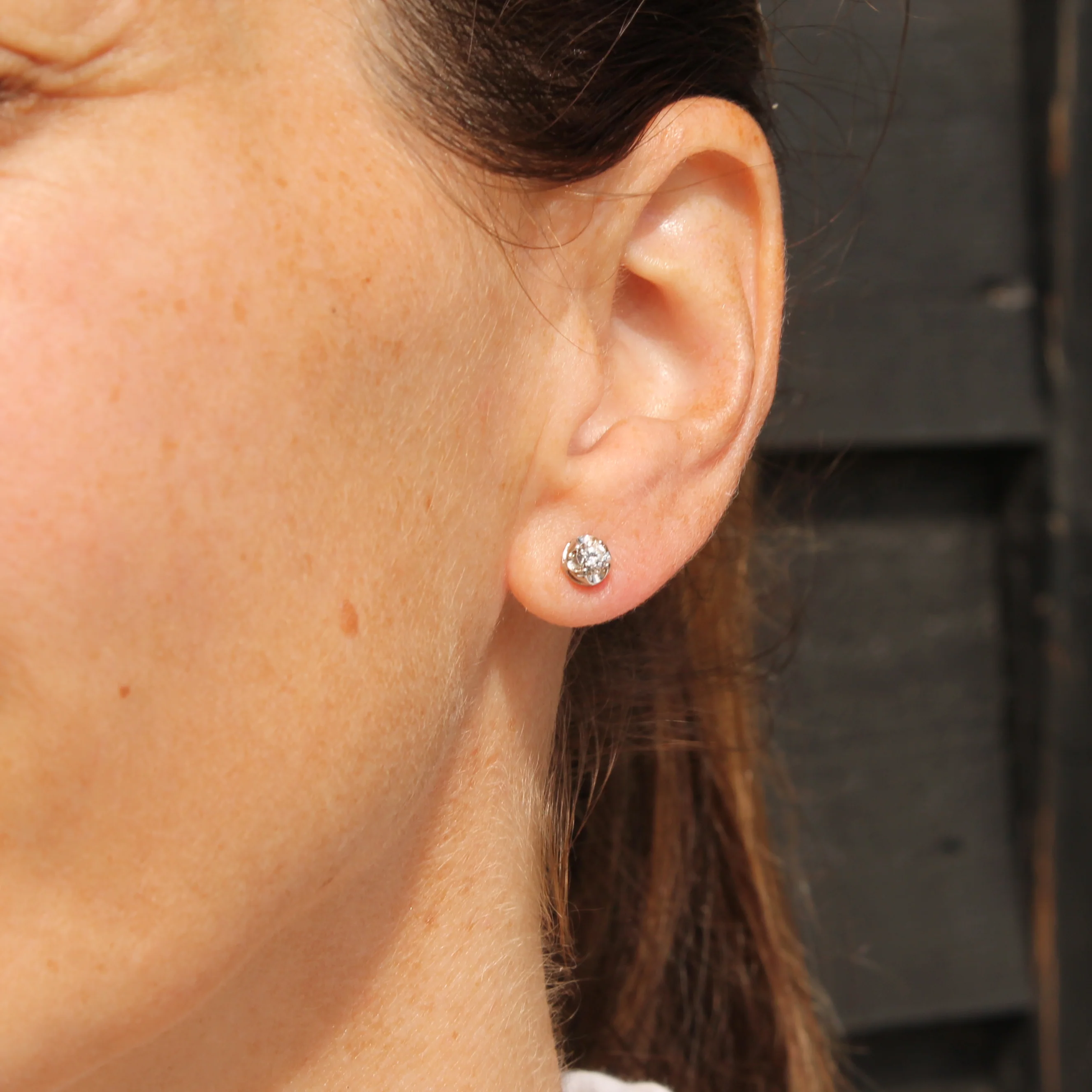0.35 Carat Round Brilliant Cut Diamond Stud Earrings, Platinum - Image 4