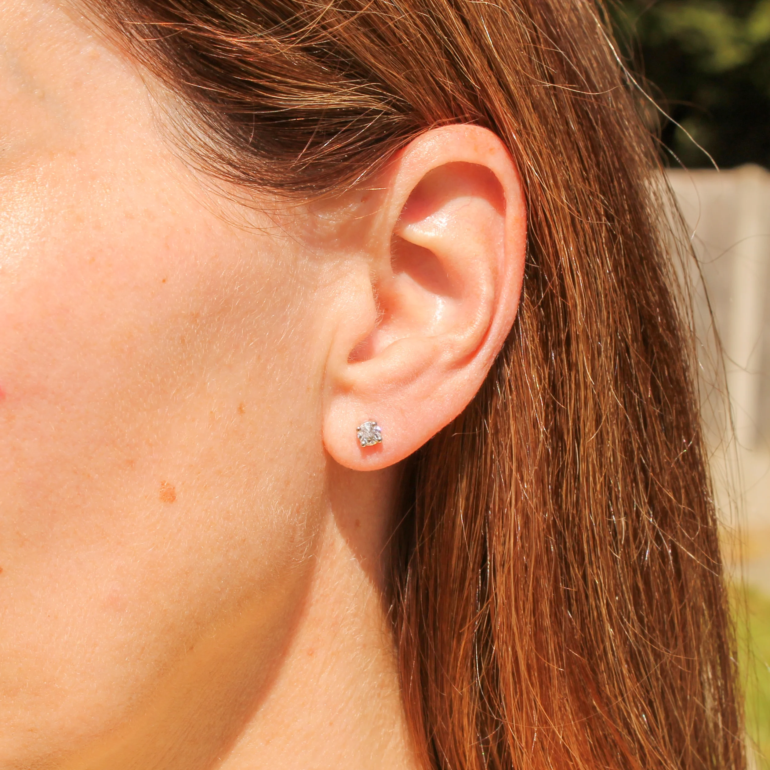 0.42 Carat Old European Cut Diamond Stud Earrings, Platinum - Image 4
