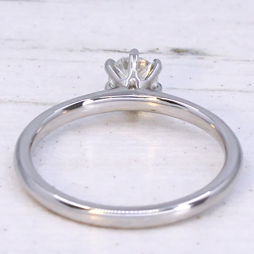 0.58 Carat Old Cut Diamond Engagement Ring, Platinum - Image 5