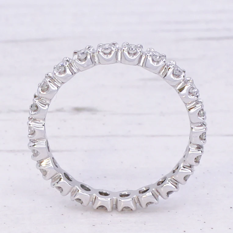 0.66 Carat Diamond Full Eternity Ring, 18k White Gold, size N 1/2 - Image 5