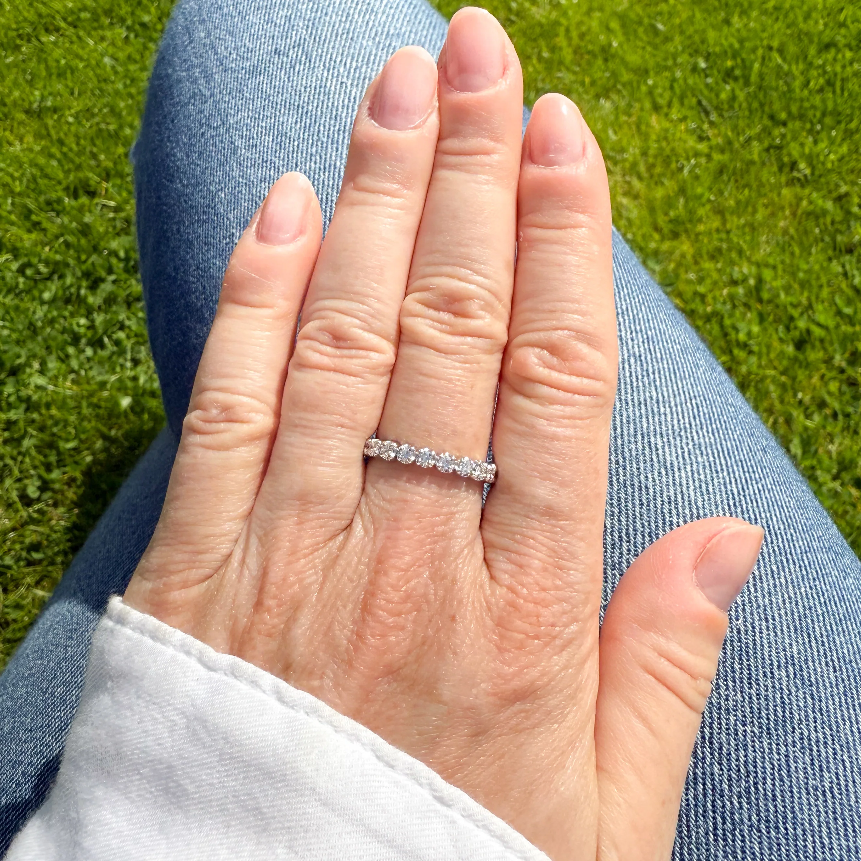 0.66 Carat Diamond Full Eternity Ring, 18k White Gold, size N 1/2 - Image 6