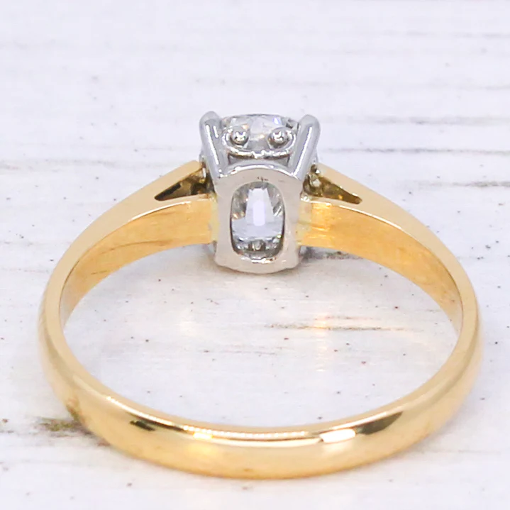 1.03 Carat Old Mine Cut Diamond Solitaire Ring, GIA E/VS1 - Image 5