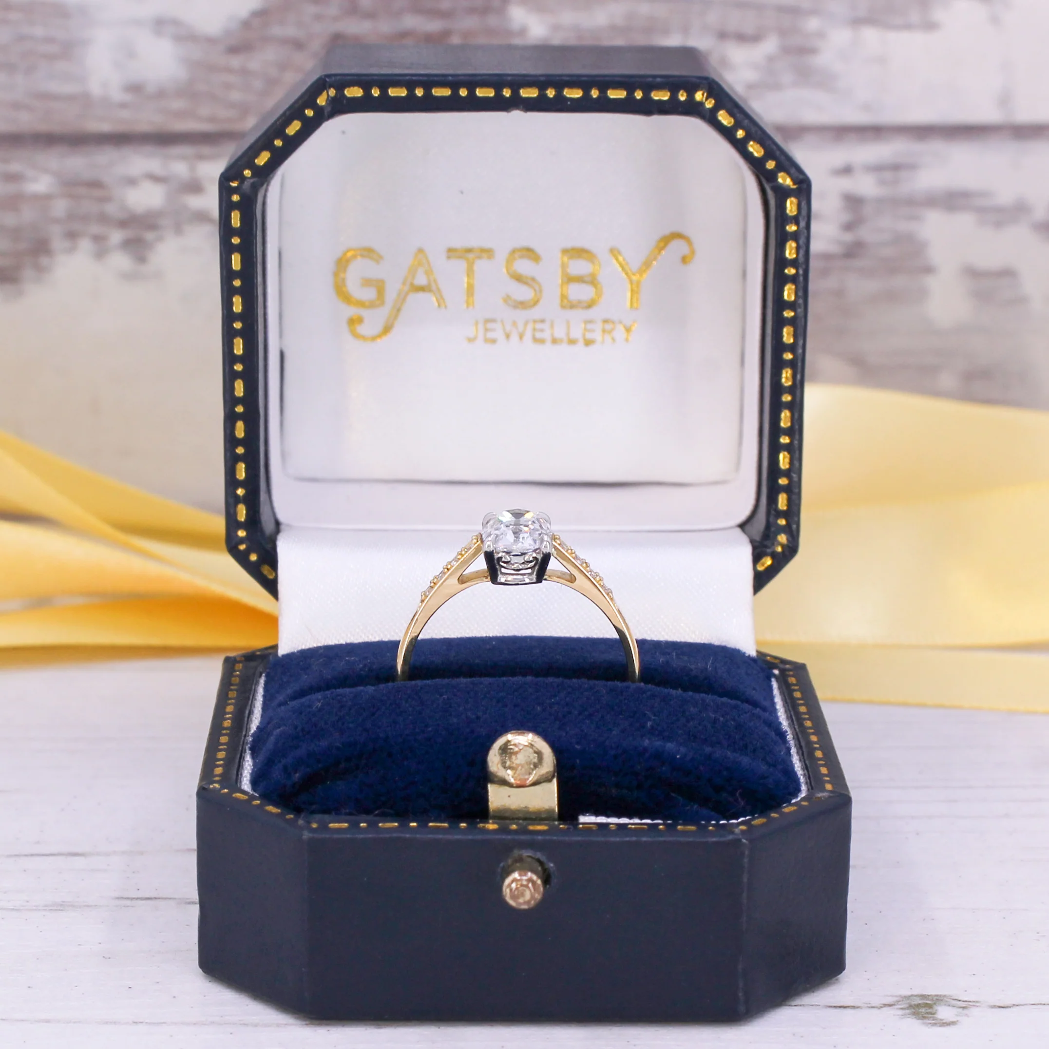1.03 Carat Old Mine Cut Diamond Solitaire Ring, GIA E/VS1 - Image 9