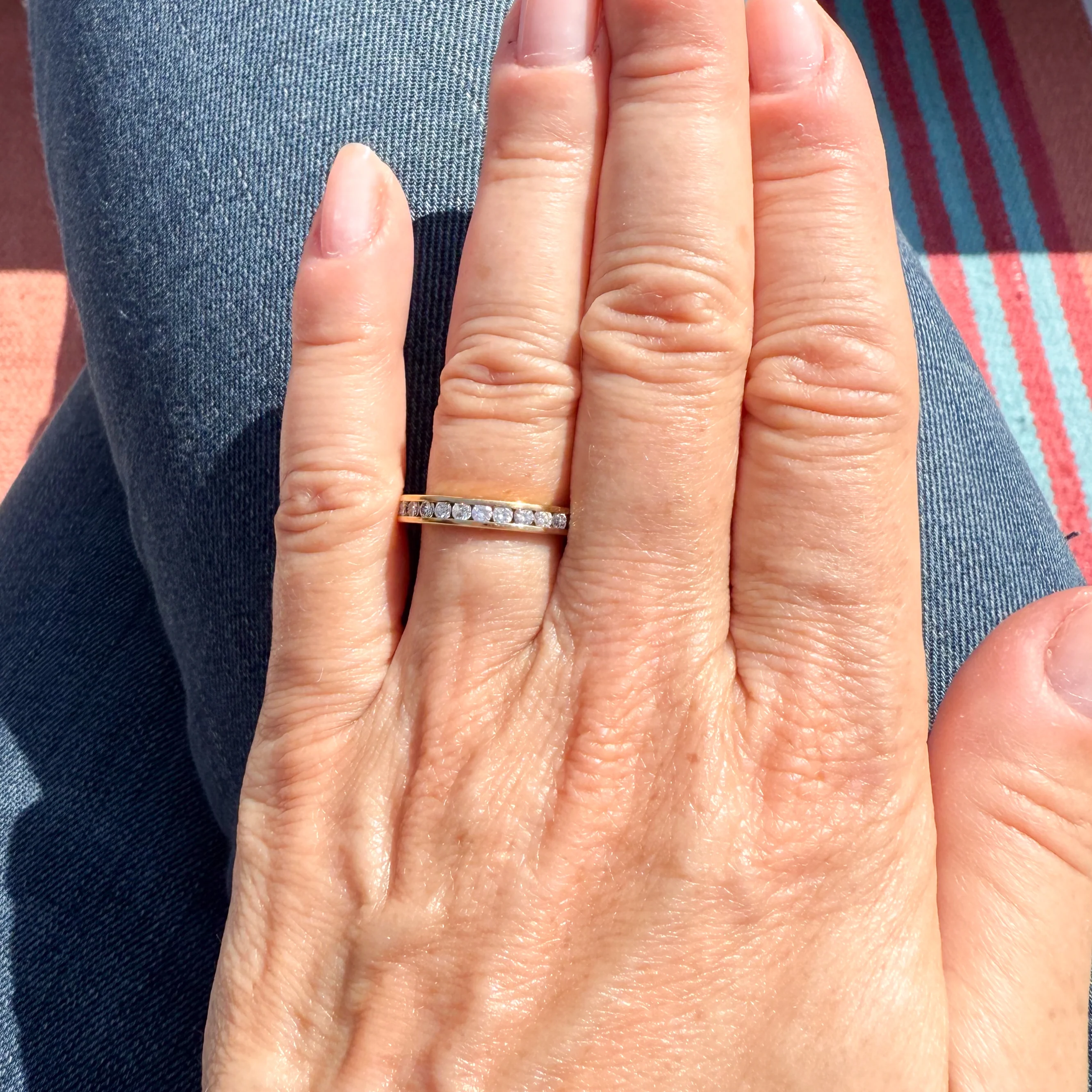 1.04 Carat Round Brilliant Cut Diamond Full Eternity Ring, 18k Yellow Gold, size L 1/2 - Image 3