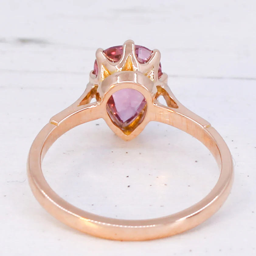 1.69 Carat Unheated Padparadscha Sapphire Solitaire Ring, 18k Rose Gold - Image 5