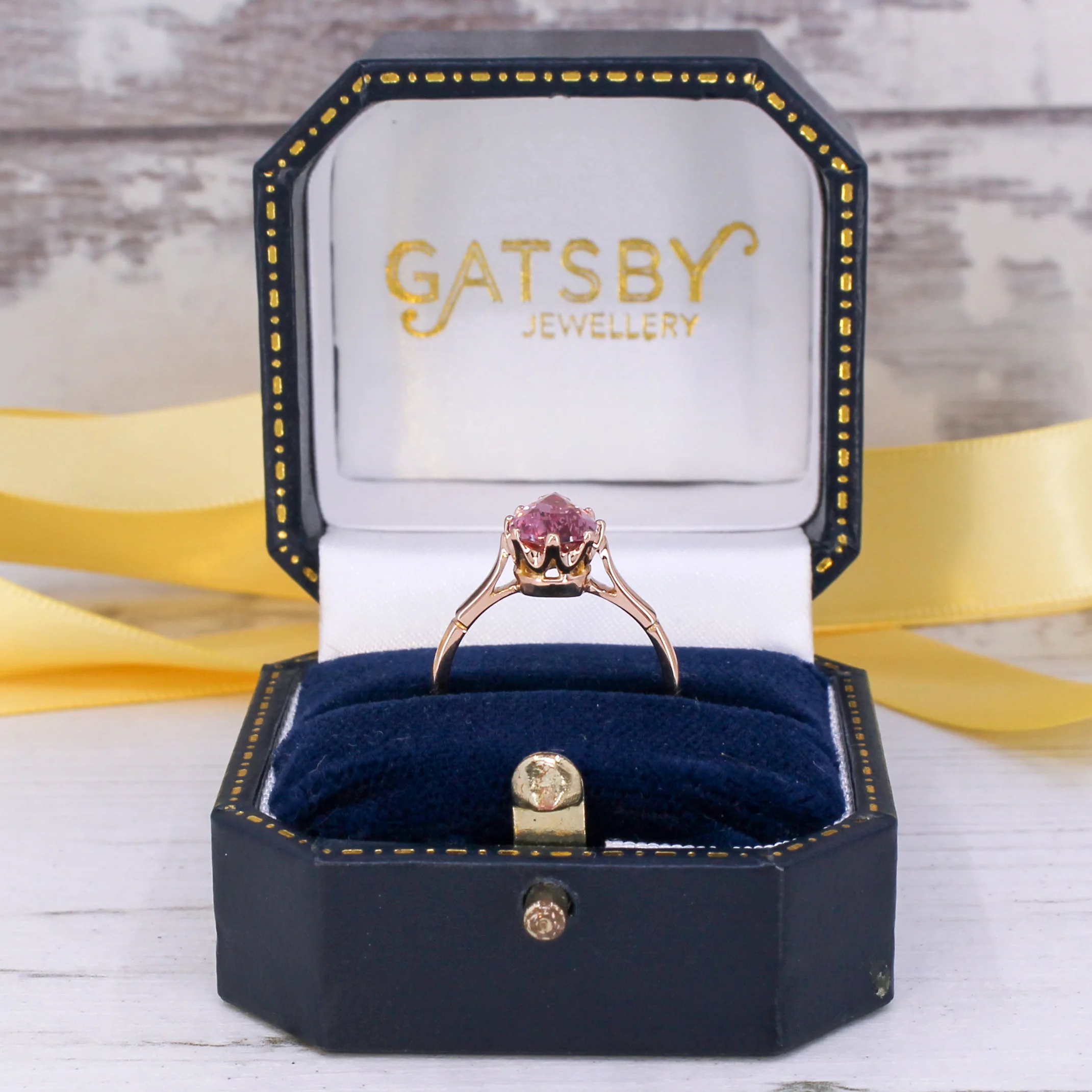 1.69 Carat Unheated Padparadscha Sapphire Solitaire Ring, 18k Rose Gold - Image 8