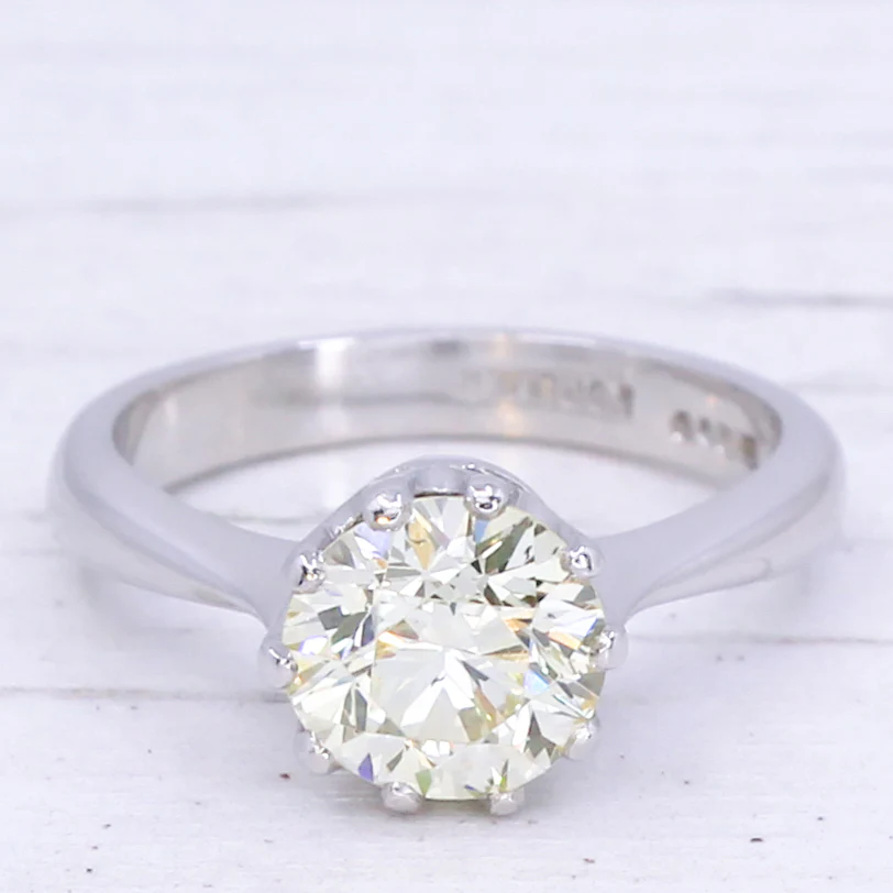 2.00 Carat Fancy Light Yellow Transitional Cut Diamond Solitaire Ring - Image 3