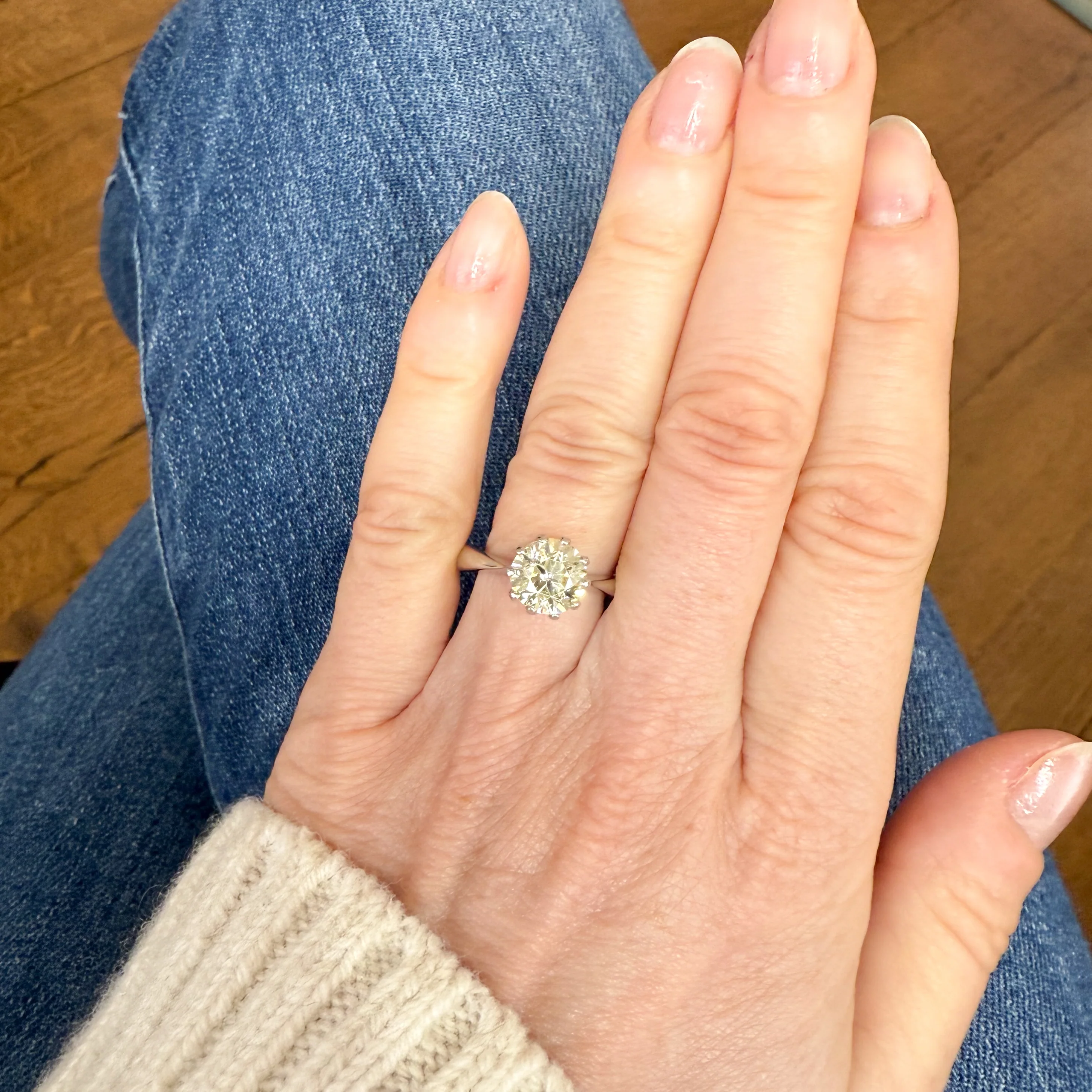 2.00 Carat Fancy Light Yellow Transitional Cut Diamond Solitaire Ring - Image 6