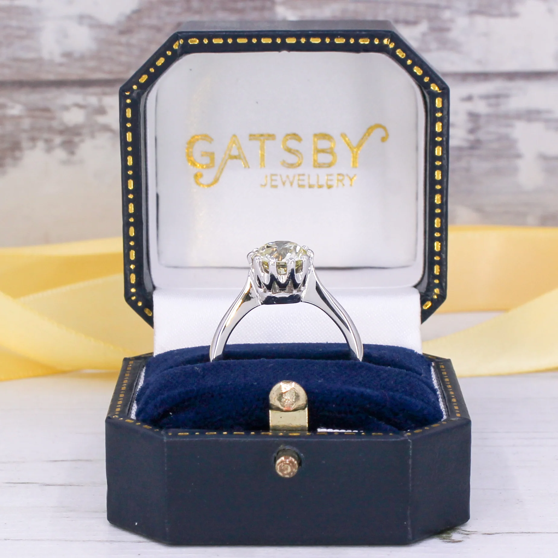 2.00 Carat Fancy Light Yellow Transitional Cut Diamond Solitaire Ring - Image 8