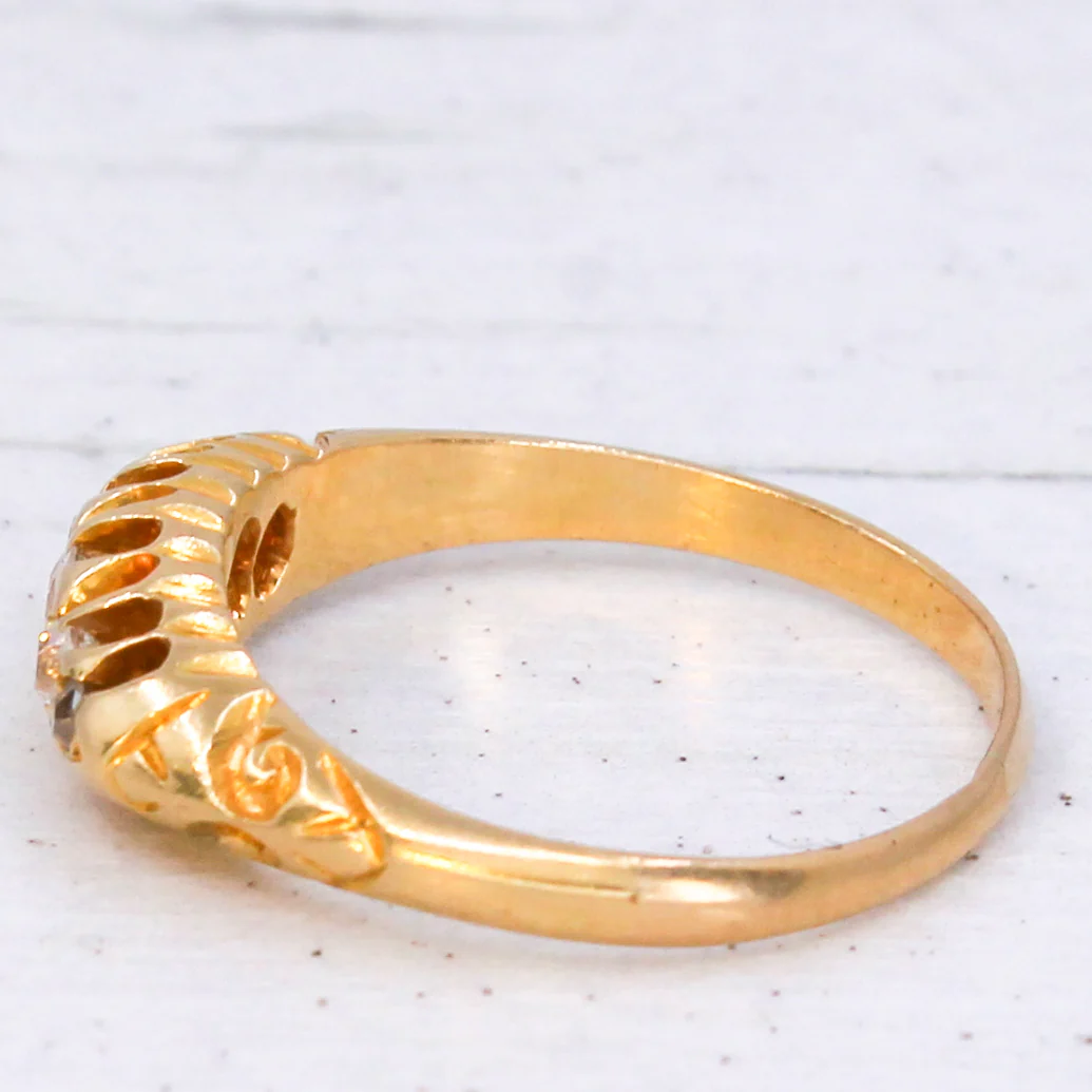 Antique 0.25 Carat Old Cut Diamond Five Stone Ring, dated 1906 - Image 4