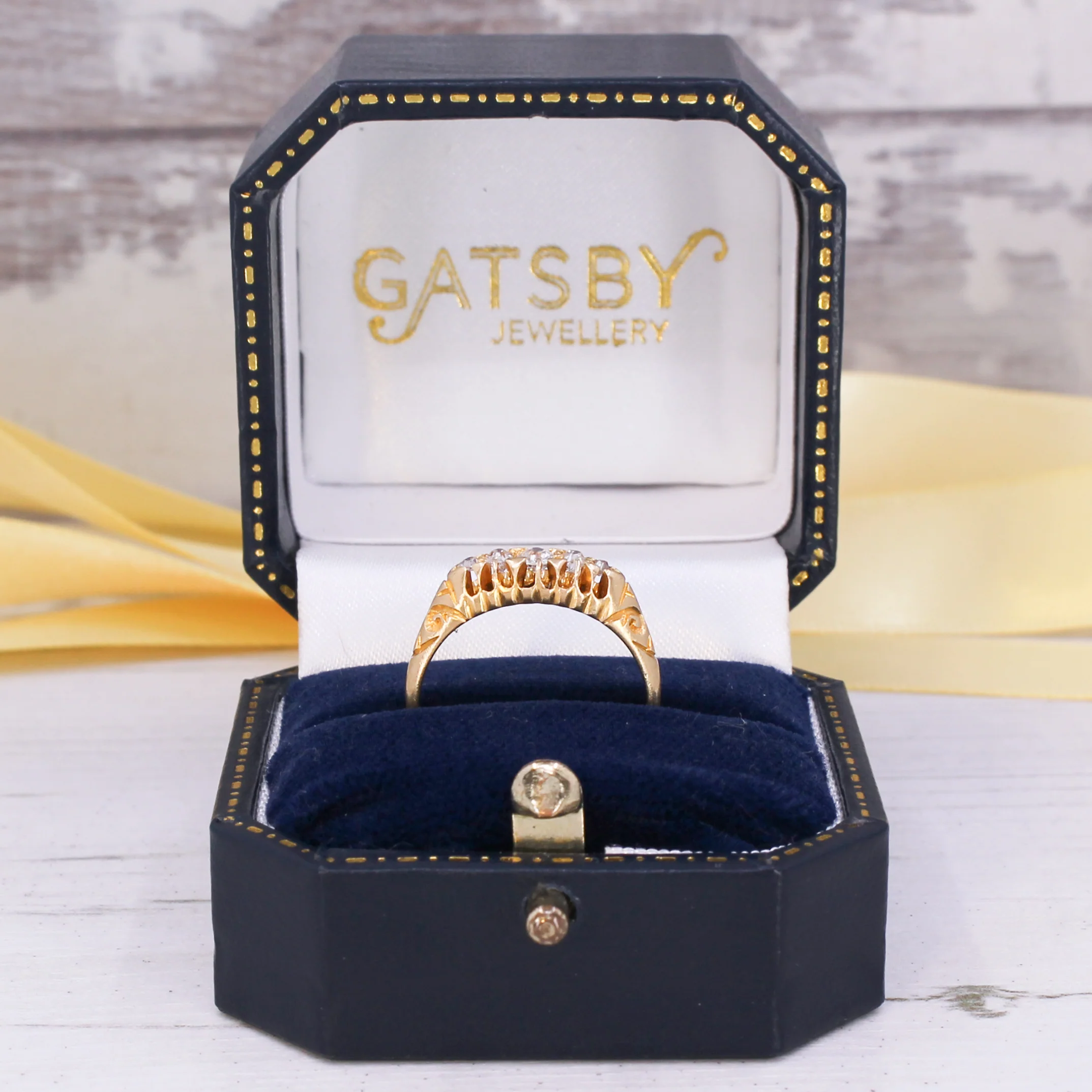 Antique 0.25 Carat Old Cut Diamond Five Stone Ring, dated 1906 - Image 8