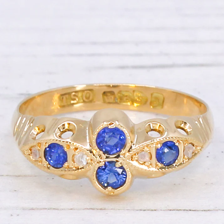 Antique 0.25 Carat Sapphire Ring, dated 1919 - Image 3