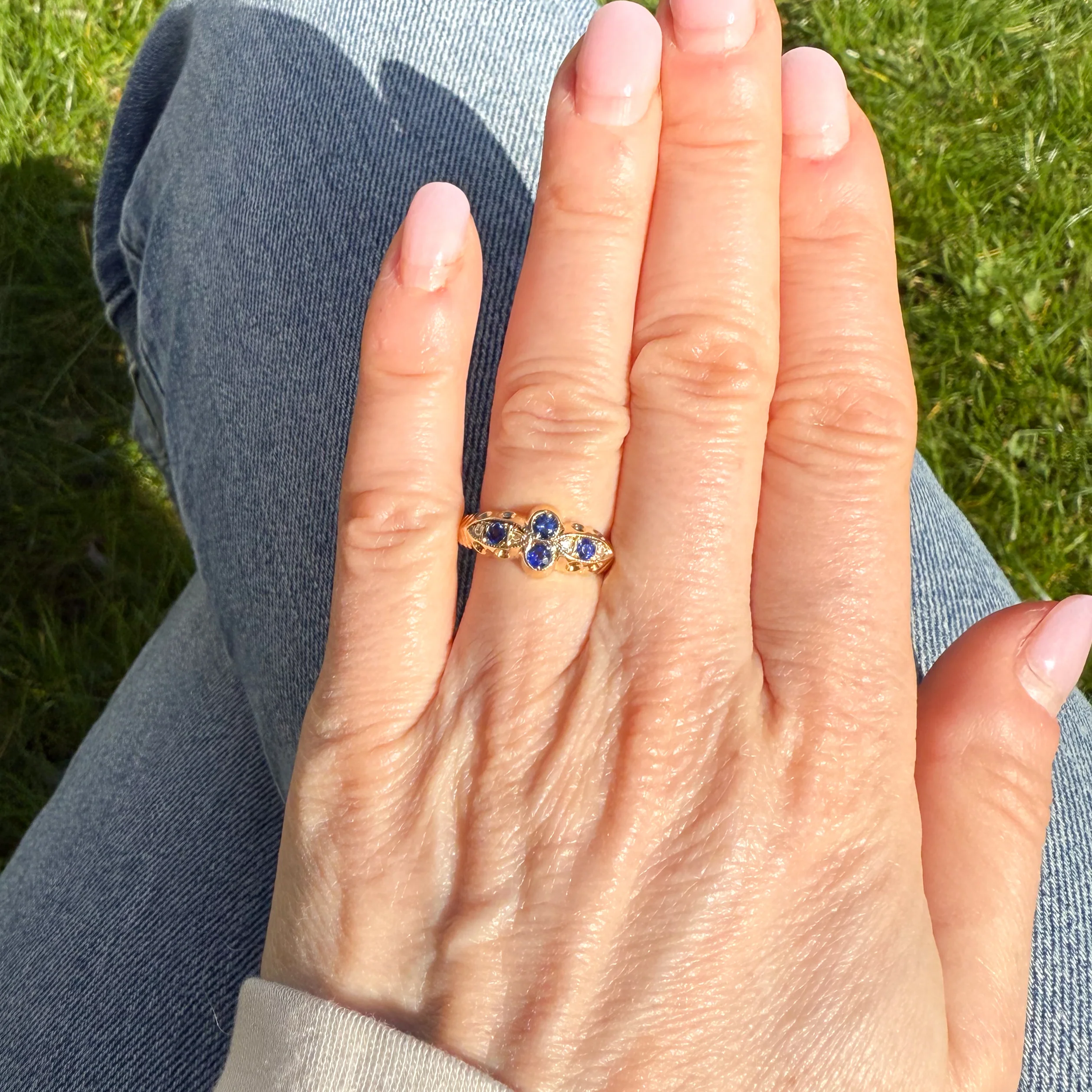 Antique 0.25 Carat Sapphire Ring, dated 1919 - Image 6