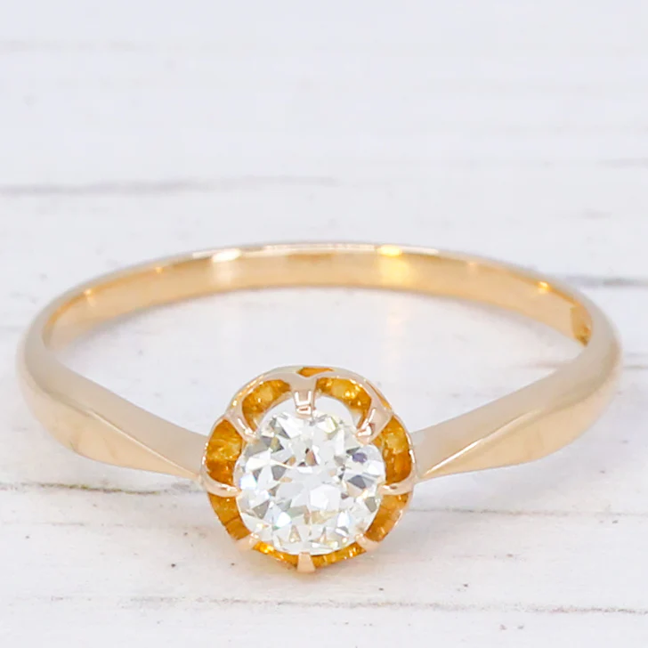 Antique 0.60 Carat Old Cut Diamond Solitaire Ring, circa 1915 - Image 3