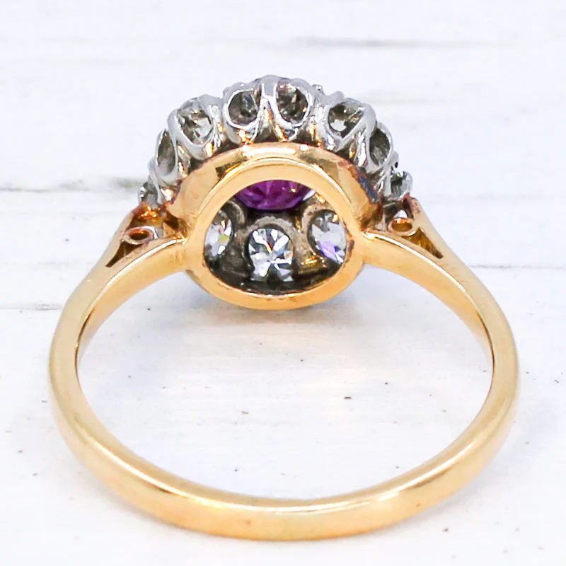 Antique 0.65 Carat Burmese Ruby & Diamond Cluster Ring, circa 1905 - Image 5