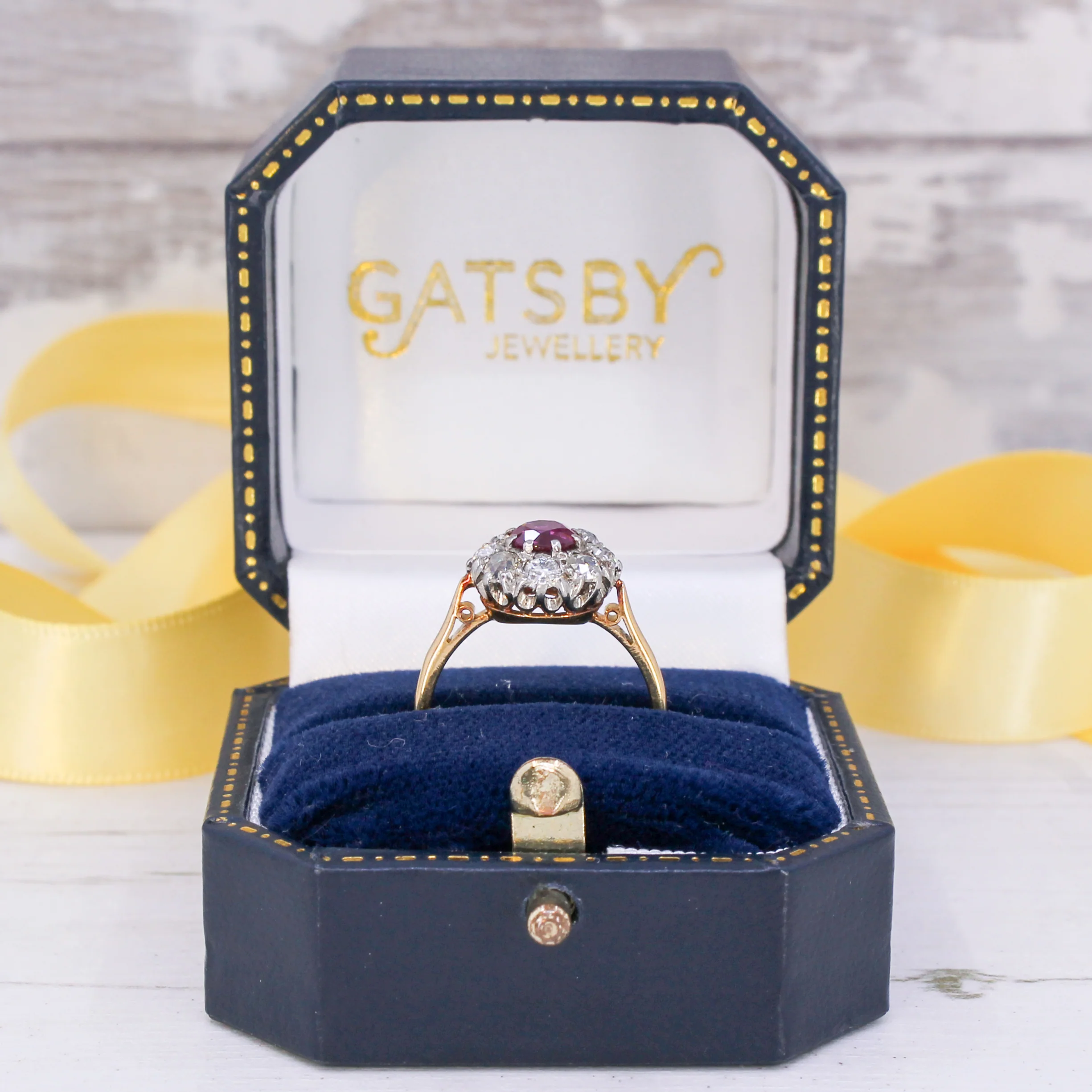 Antique 0.65 Carat Burmese Ruby & Diamond Cluster Ring, circa 1905 - Image 8