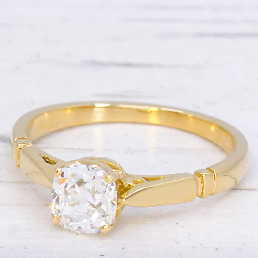 Antique 0.70 Carat Old Cut Diamond Engagement Ring, circa 1920