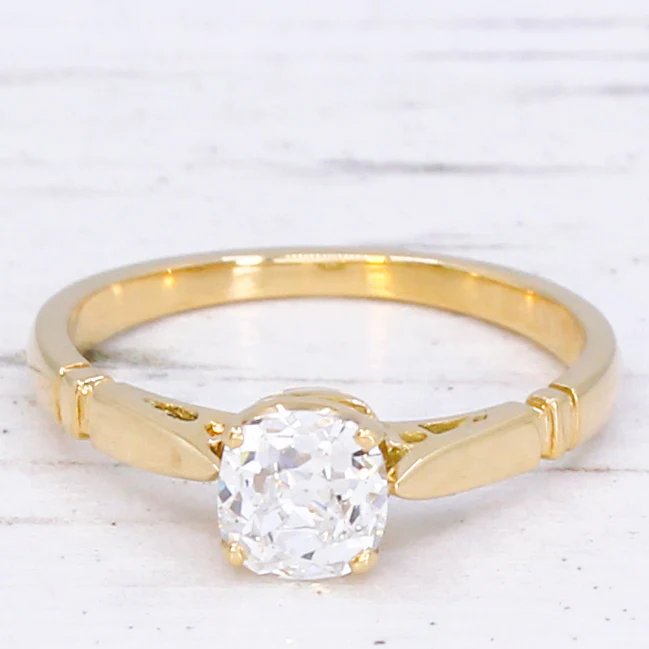 Antique 0.70 Carat Old Cut Diamond Engagement Ring, circa 1920 - Image 3