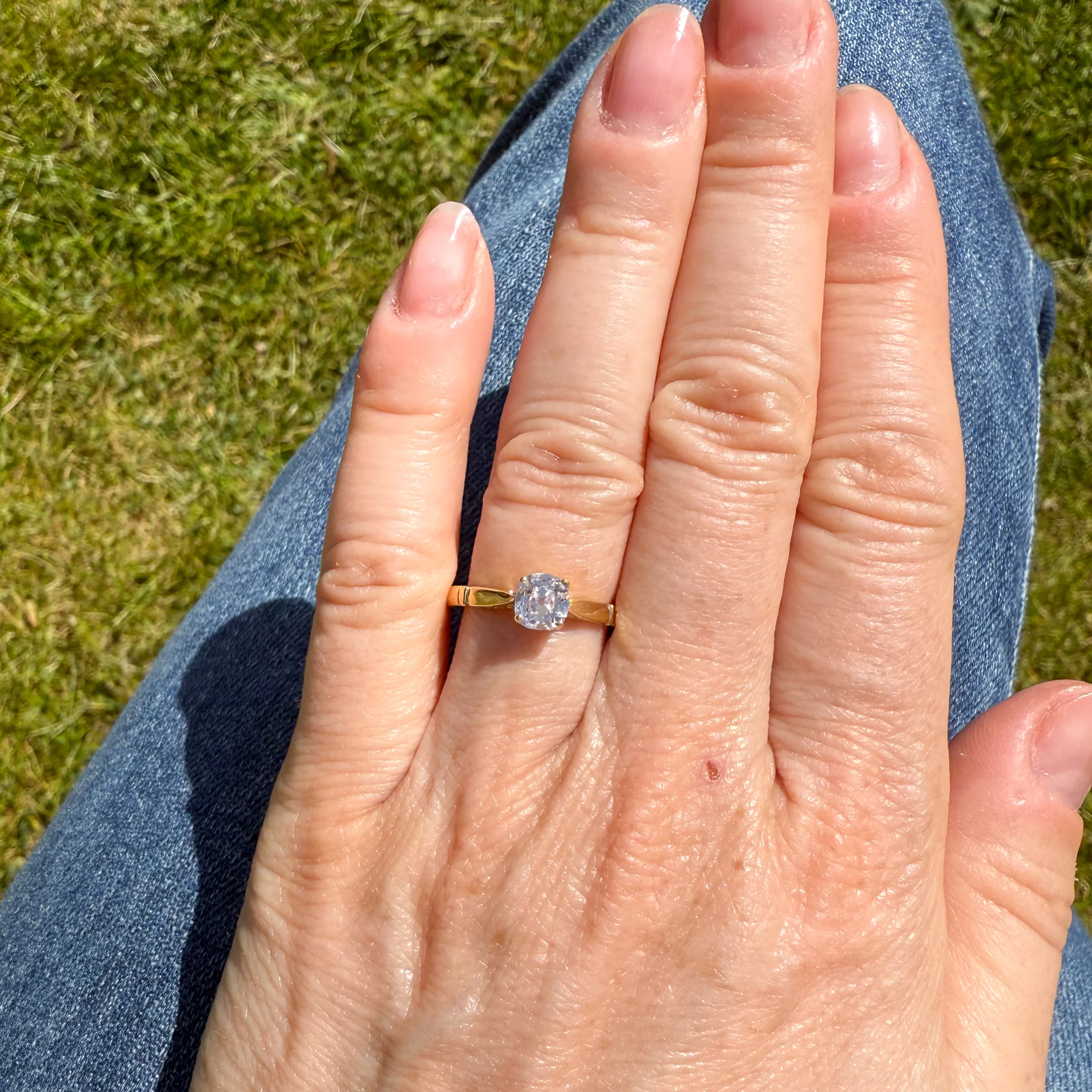 Antique 0.70 Carat Old Cut Diamond Engagement Ring, circa 1920 - Image 7