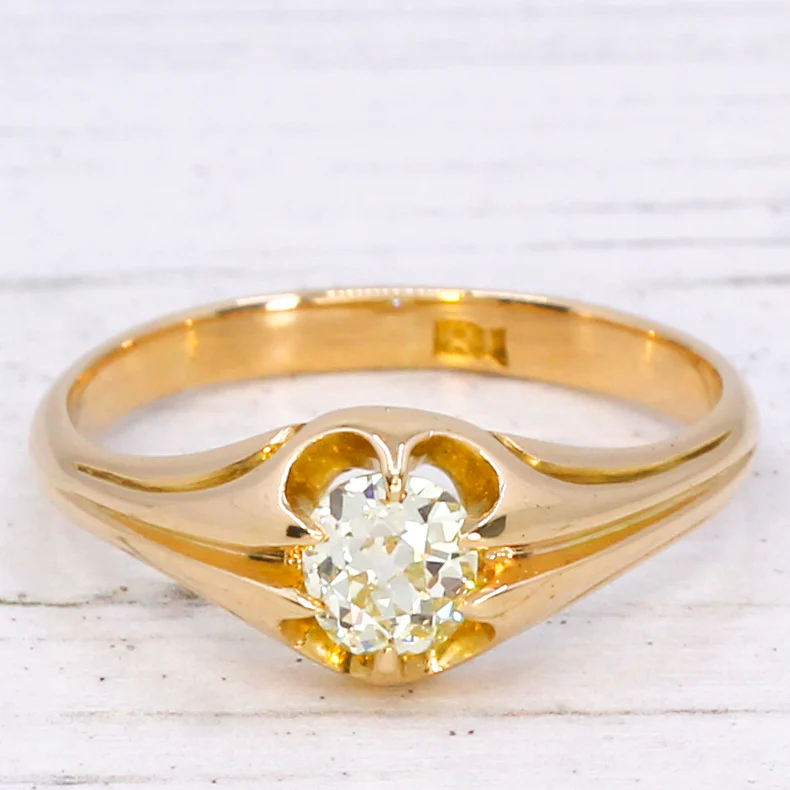 Antique 0.72 Carat Fancy Yellow Old Cut Diamond Ring, circa 1900 - Image 3