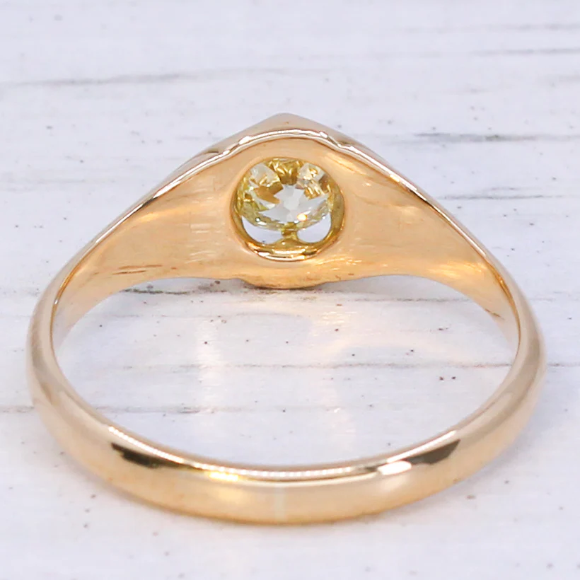 Antique 0.72 Carat Fancy Yellow Old Cut Diamond Ring, circa 1900 - Image 4