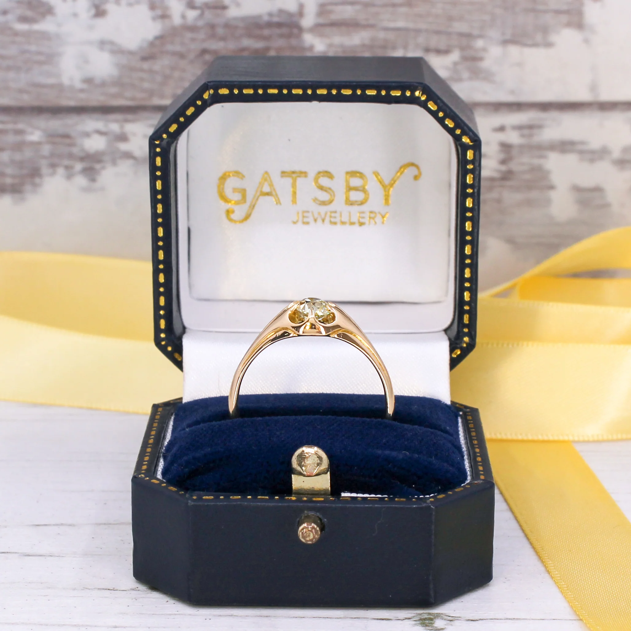 Antique 0.72 Carat Fancy Yellow Old Cut Diamond Ring, circa 1900 - Image 8