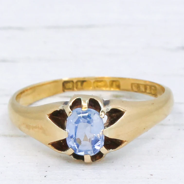Antique 0.75 Carat Unheated Kashmir Sapphire Ring, dated 1916 - Image 3