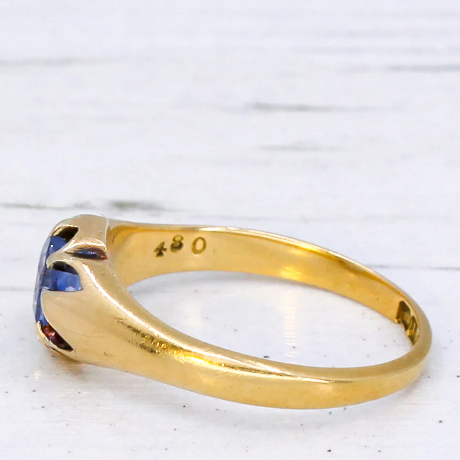 Antique 0.75 Carat Unheated Kashmir Sapphire Ring, dated 1916 - Image 4