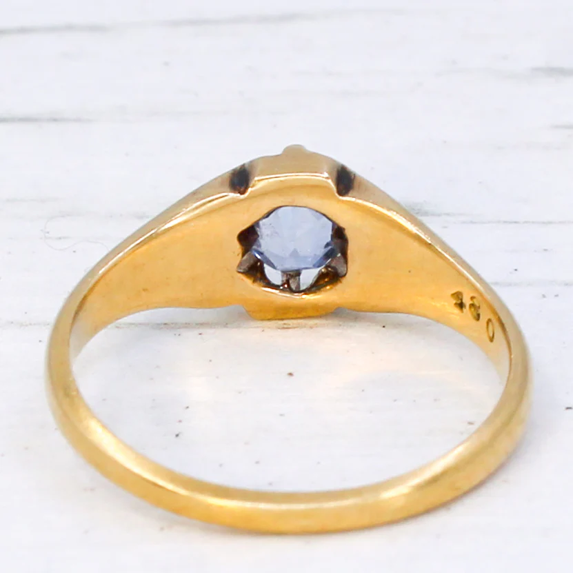 Antique 0.75 Carat Unheated Kashmir Sapphire Ring, dated 1916 - Image 5