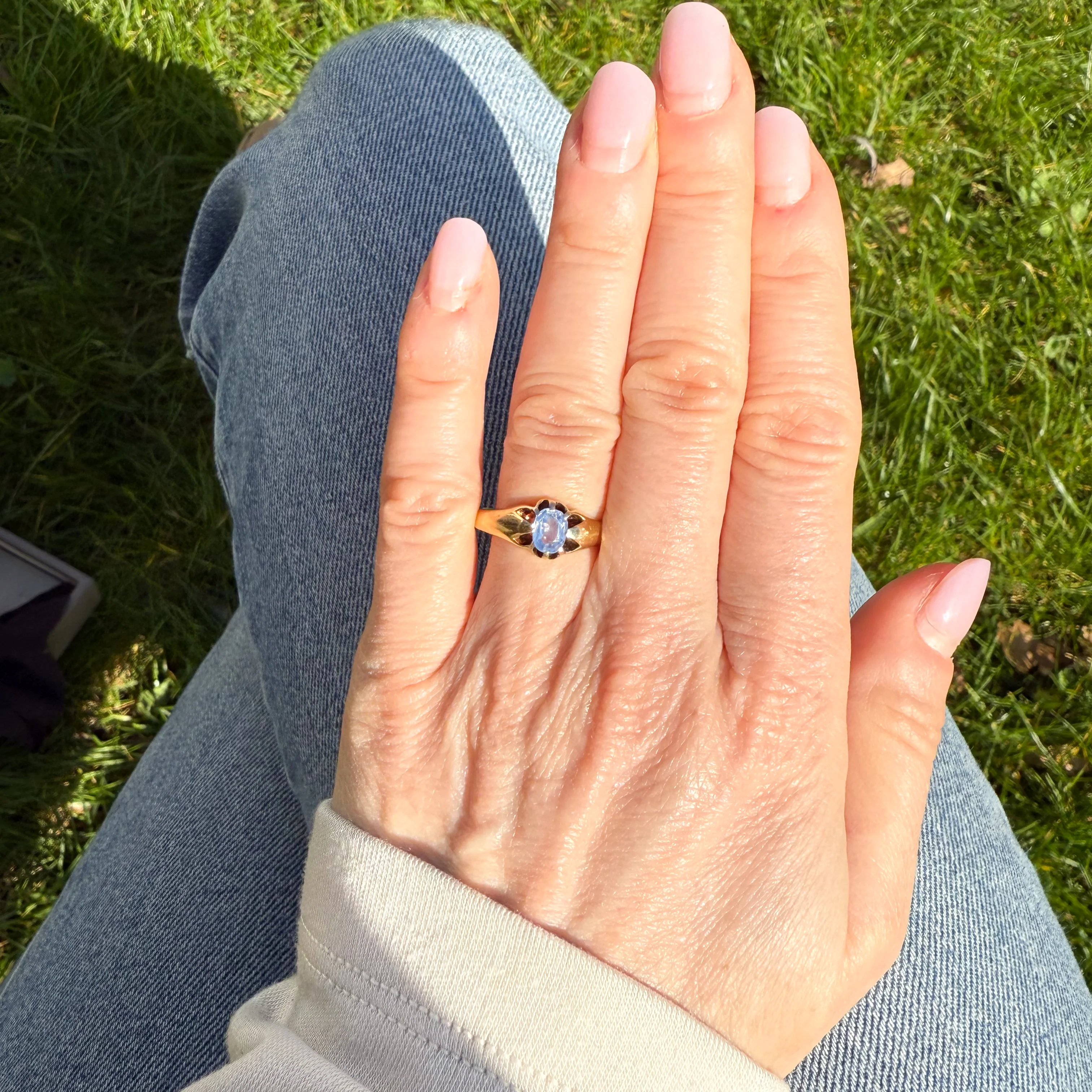 Antique 0.75 Carat Unheated Kashmir Sapphire Ring, dated 1916 - Image 6