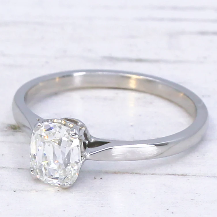 Antique 0.76 Carat Old Cut Diamond Engagement Ring, circa 1925