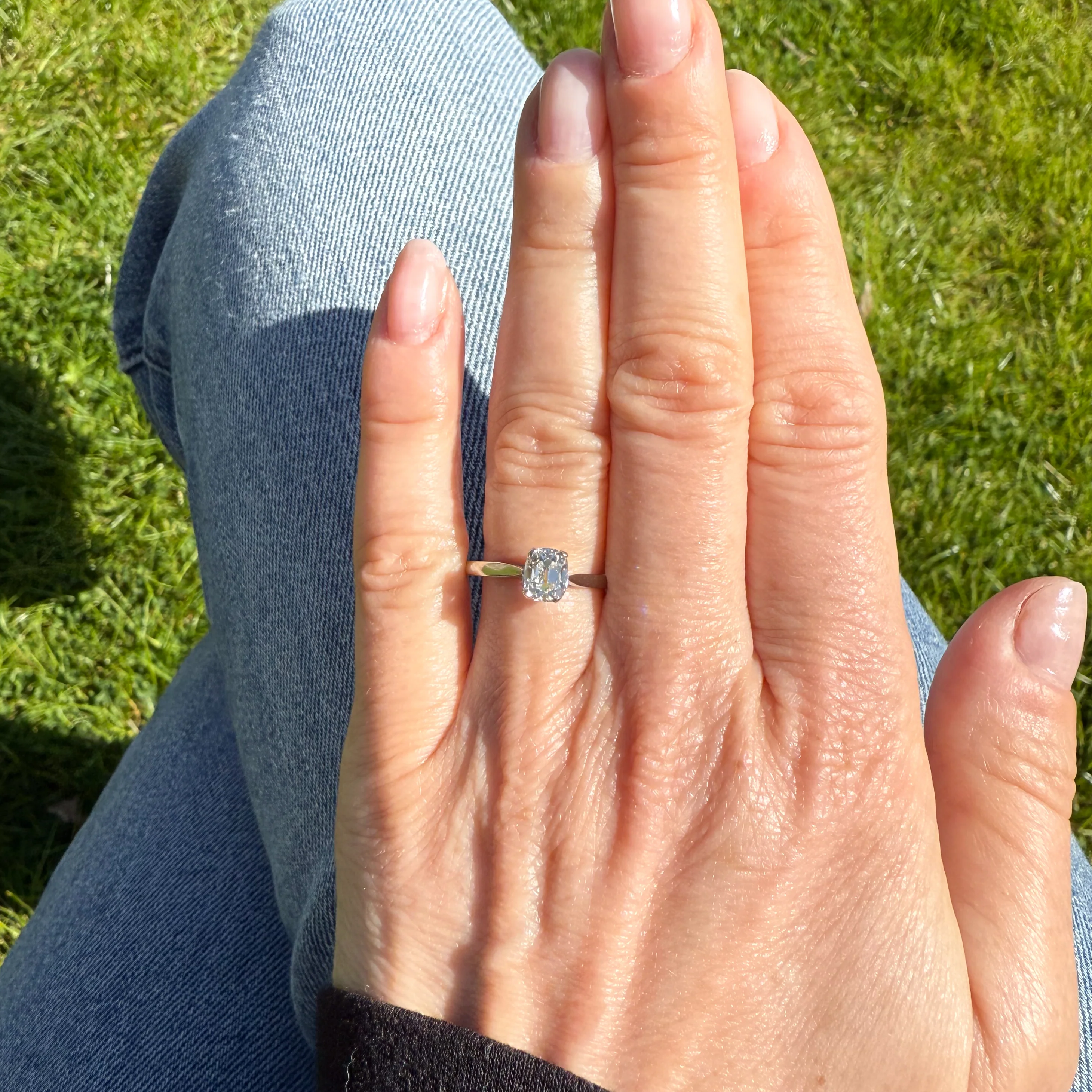 Antique 0.76 Carat Old Cut Diamond Engagement Ring, circa 1925 - Image 6