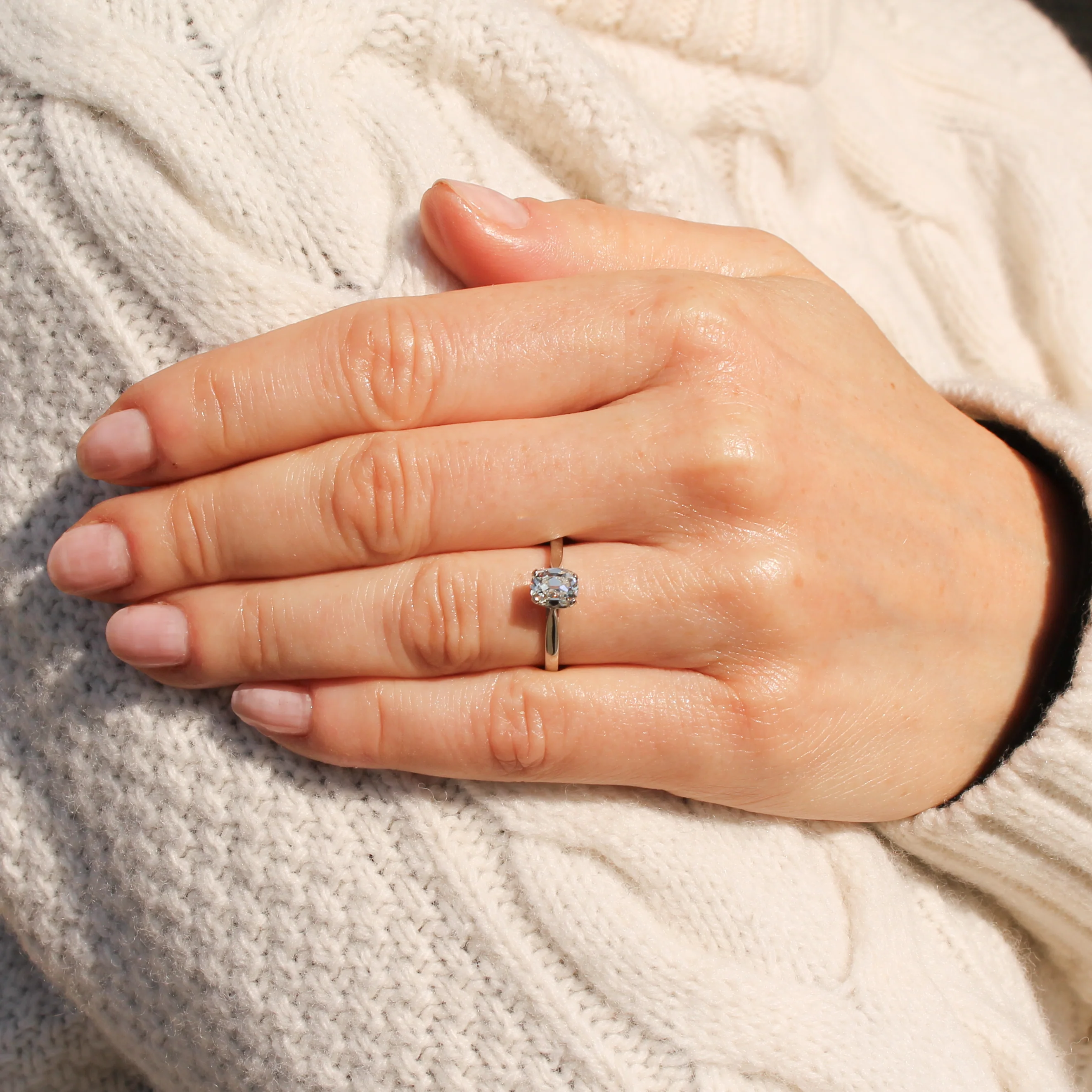 Antique 0.76 Carat Old Cut Diamond Engagement Ring, circa 1925 - Image 7