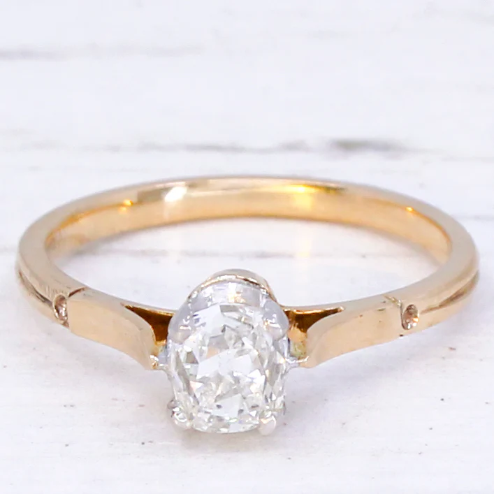 Antique 0.79 Carat Old Cut Diamond Engagement Ring, circa 1920 - Image 3