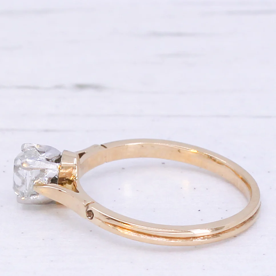 Antique 0.79 Carat Old Cut Diamond Engagement Ring, circa 1920 - Image 4