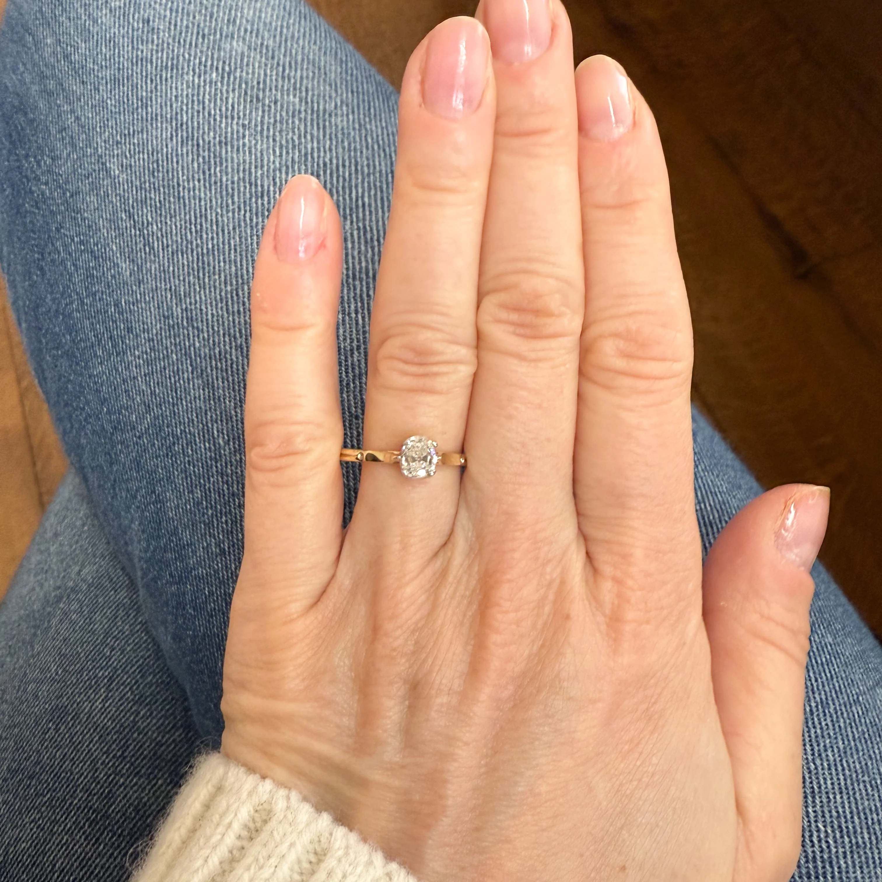Antique 0.79 Carat Old Cut Diamond Engagement Ring, circa 1920 - Image 6