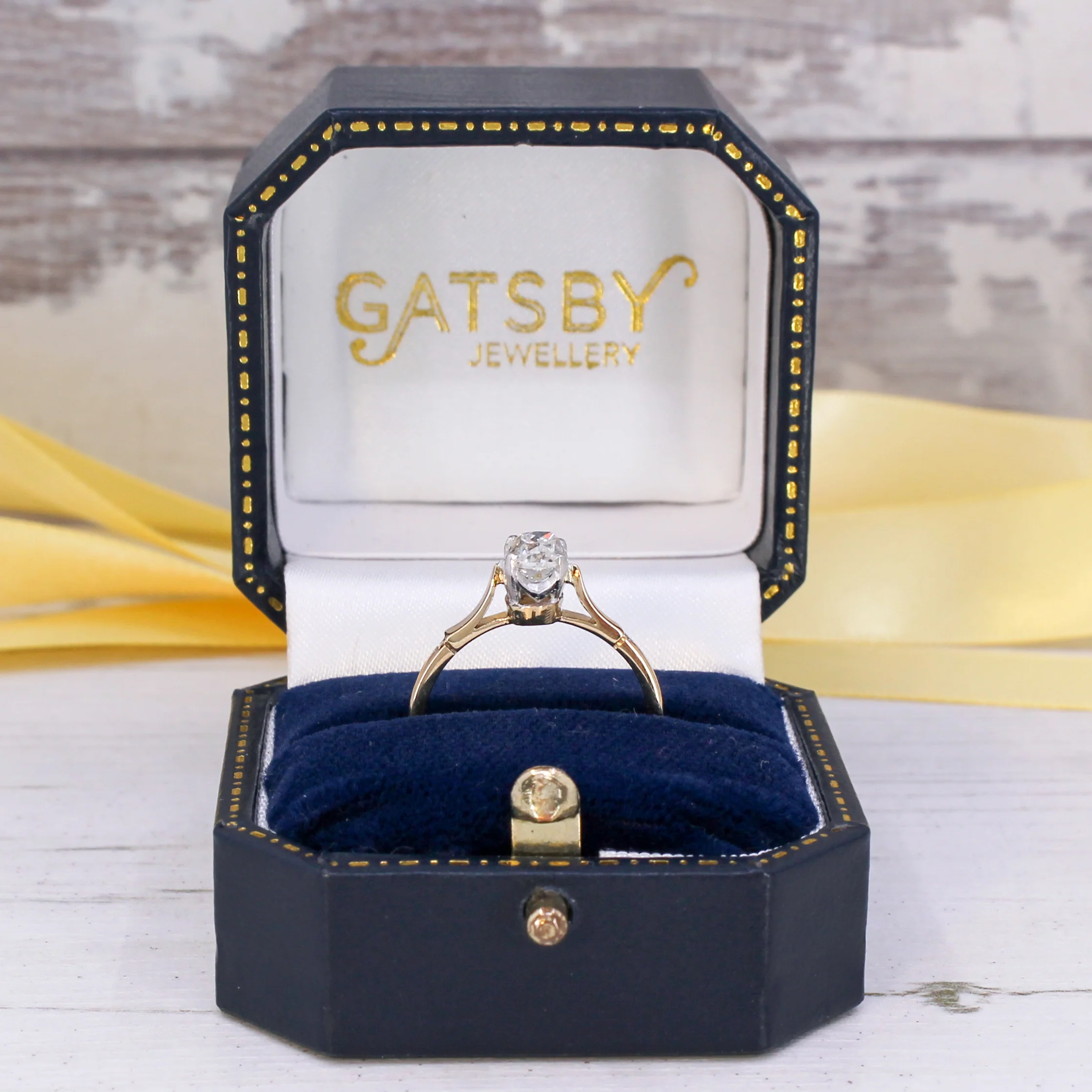 Antique 0.79 Carat Old Cut Diamond Engagement Ring, circa 1920 - Image 8