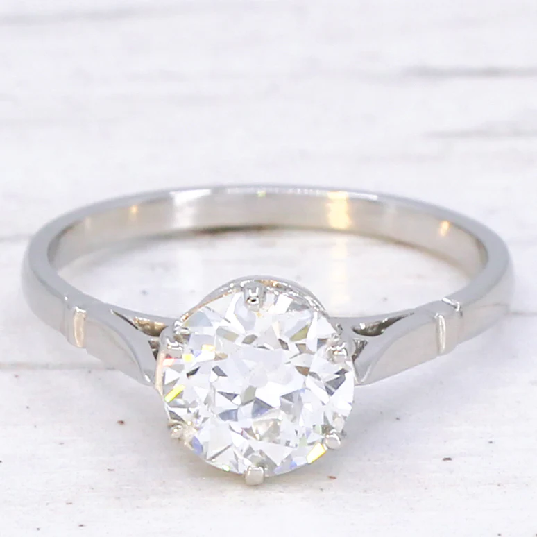 Antique 1.16 Carat Old Cut Diamond Engagement Ring, circa 1920 - Image 3