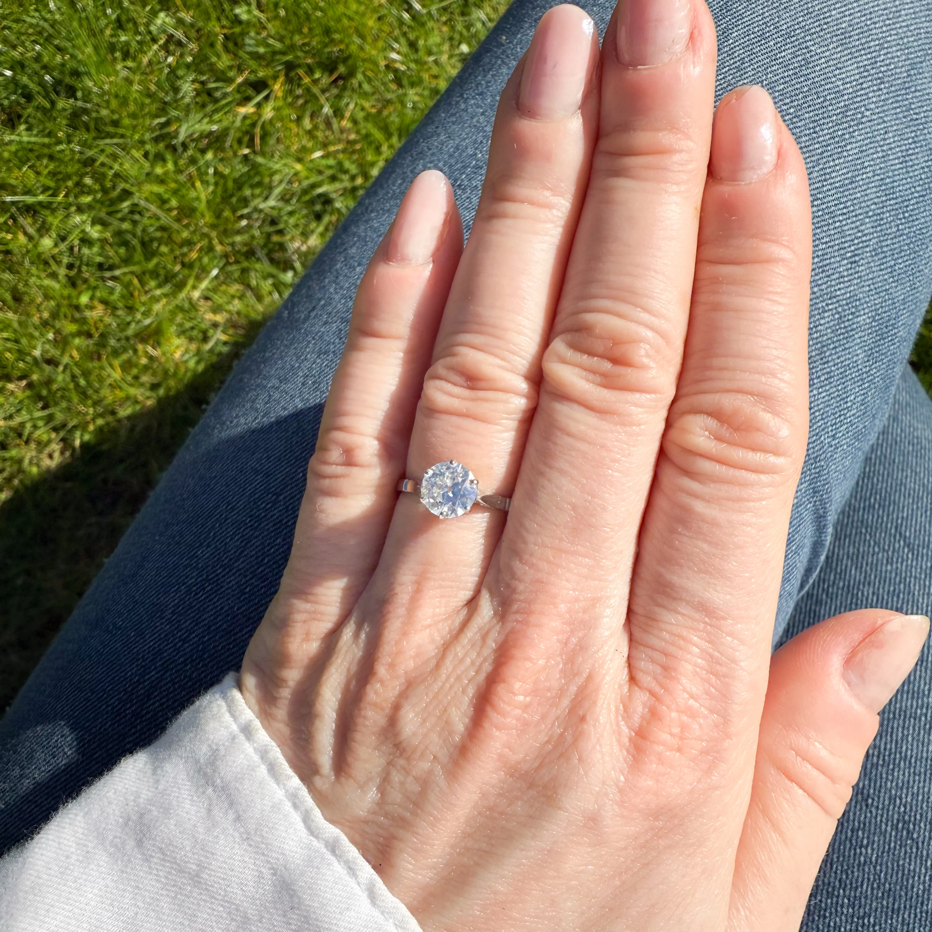 Antique 1.16 Carat Old Cut Diamond Engagement Ring, circa 1920 - Image 6