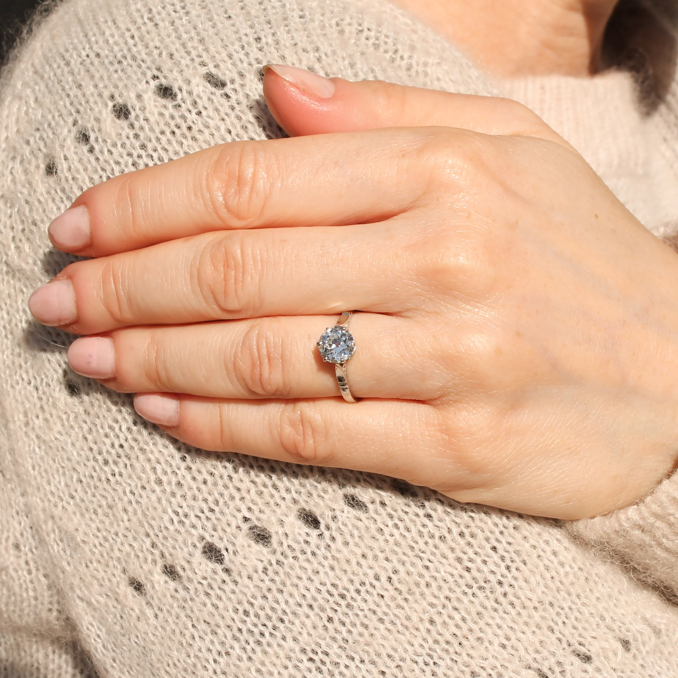 Antique 1.16 Carat Old Cut Diamond Engagement Ring, circa 1920 - Image 7