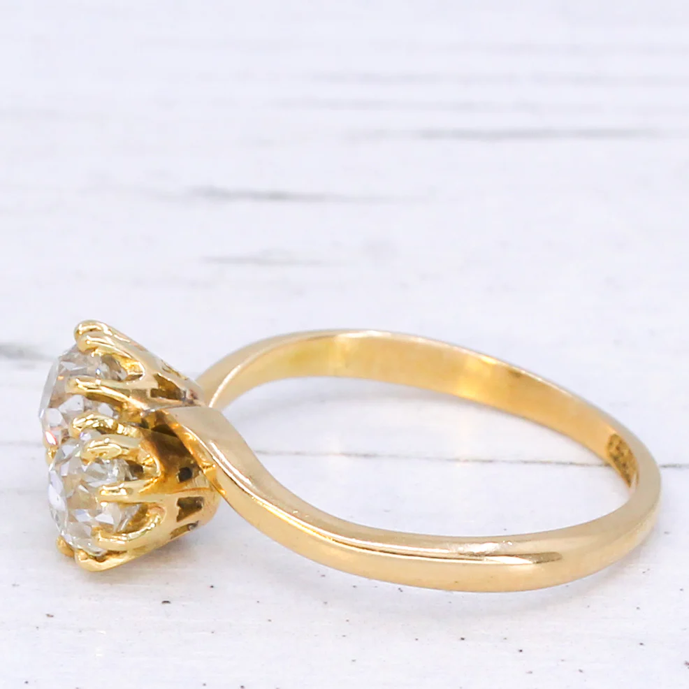 Antique 1.20 Carat Old Cut Diamond Toi et Moi Ring, circa 1910 - Image 4