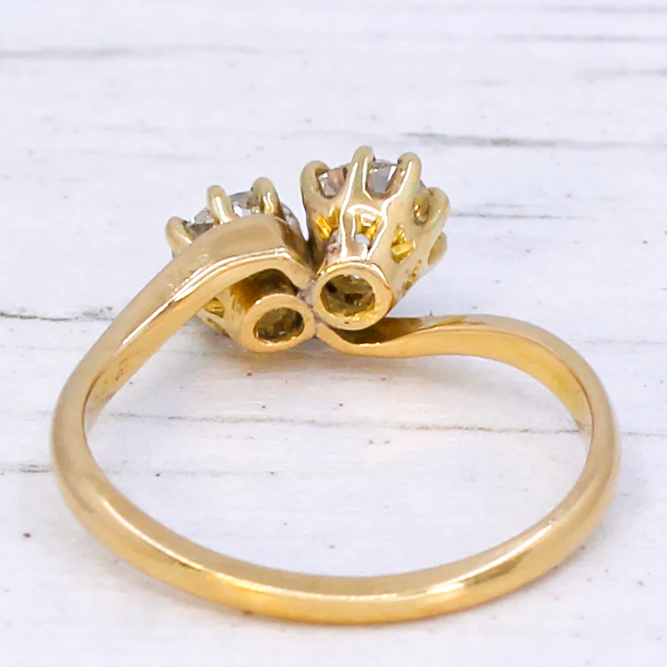 Antique 1.20 Carat Old Cut Diamond Toi et Moi Ring, circa 1910 - Image 5