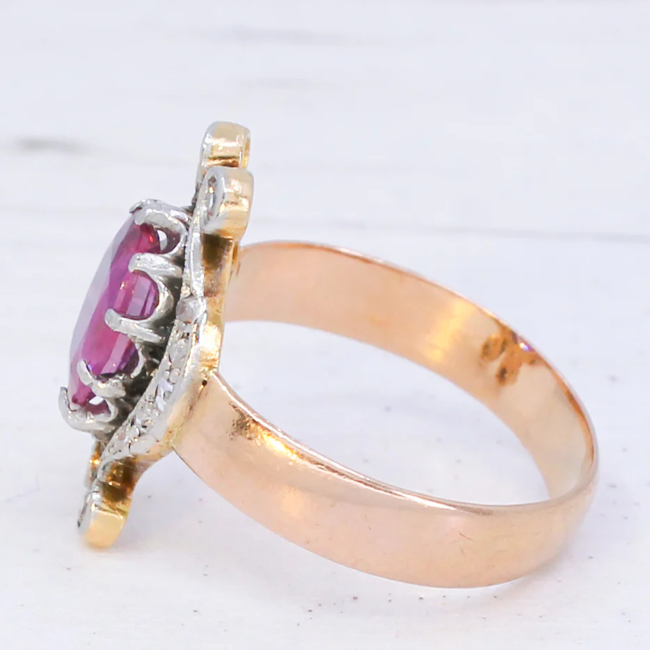 Antique 1.30 Unheated Ceylon Pink Sapphire Ring, circa 1905 - Image 4