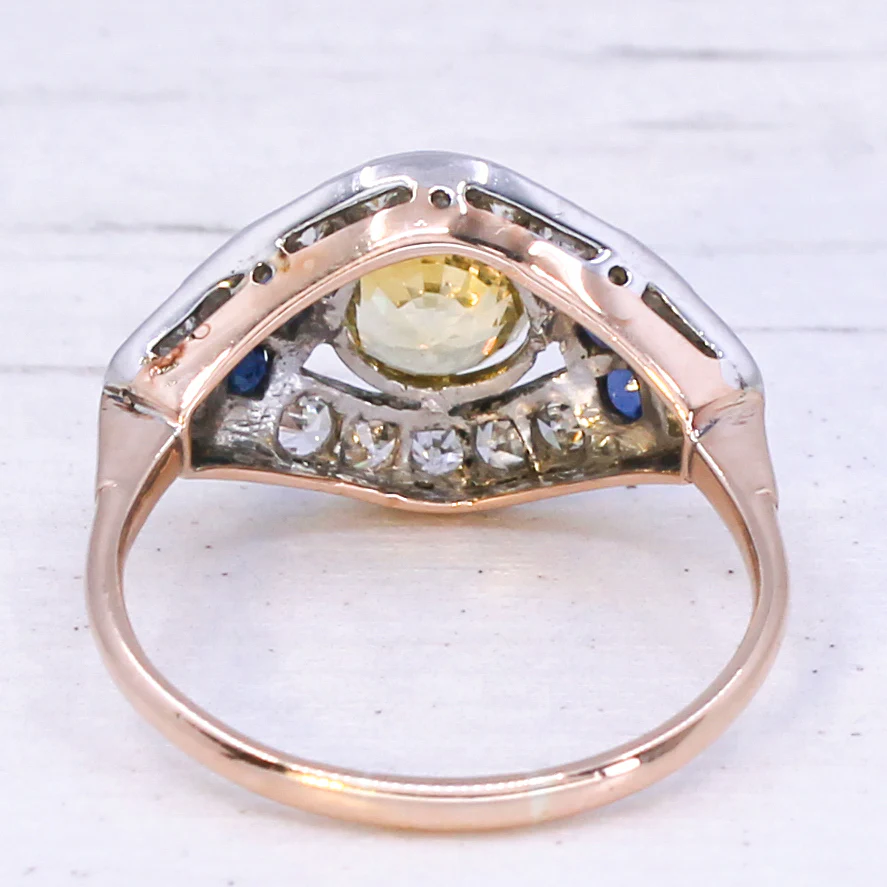 Antique 1.56 Carat Unheated Ceylon Yellow Sapphire Ring, circa 1915 - Image 5