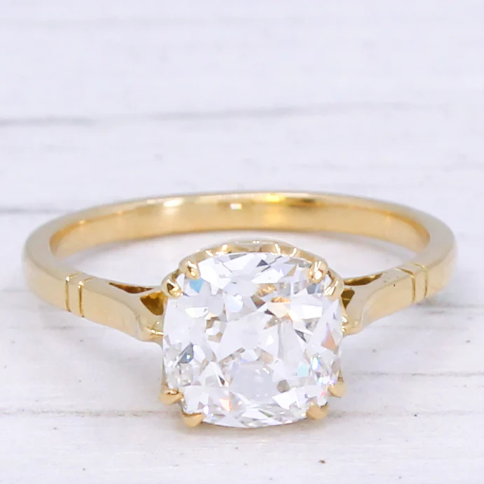 Antique 2.01 Carat Old Cut Diamond Engagement Ring, circa 1920 - Image 3