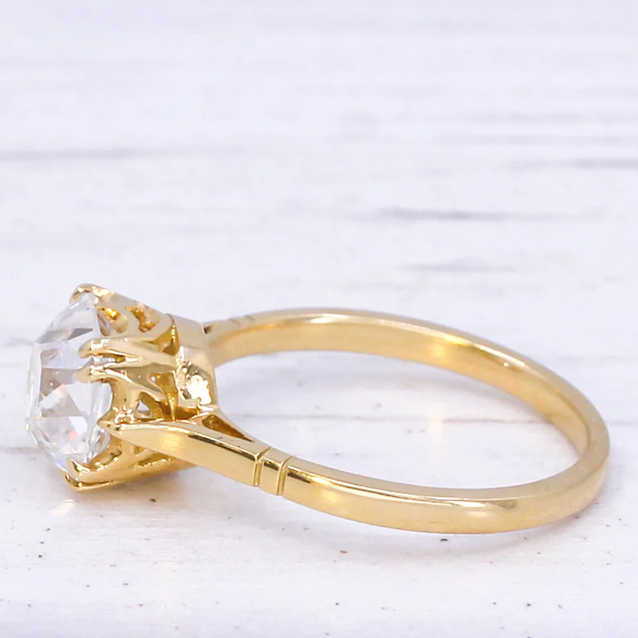 Antique 2.01 Carat Old Cut Diamond Engagement Ring, circa 1920 - Image 4