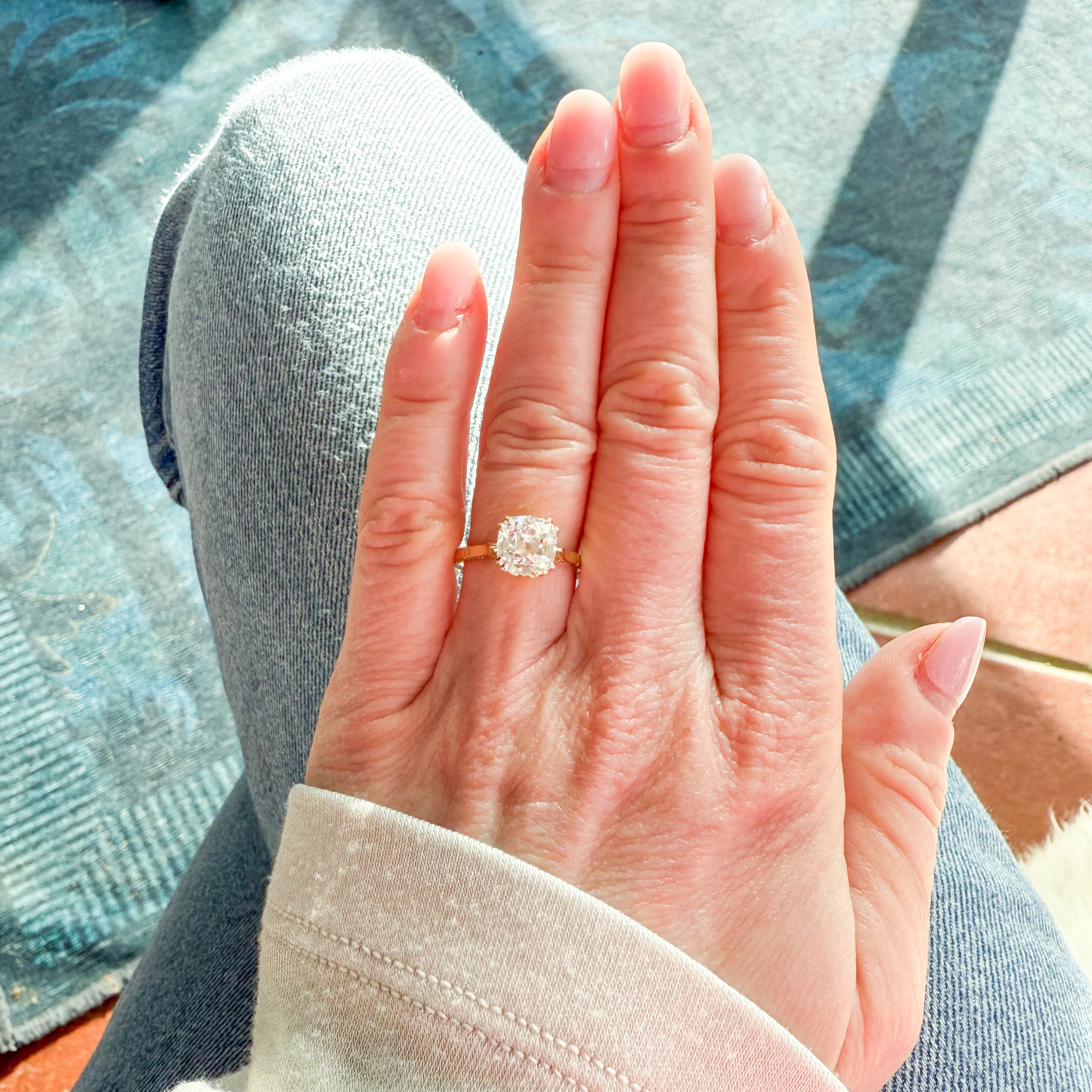 Antique 2.01 Carat Old Cut Diamond Engagement Ring, circa 1920 - Image 7