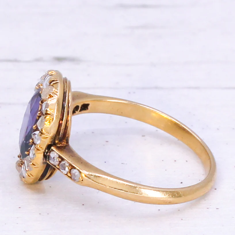 Antique 2.02 Carat Unheated Sapphire & Diamond Ring, circa 1900 - Image 4