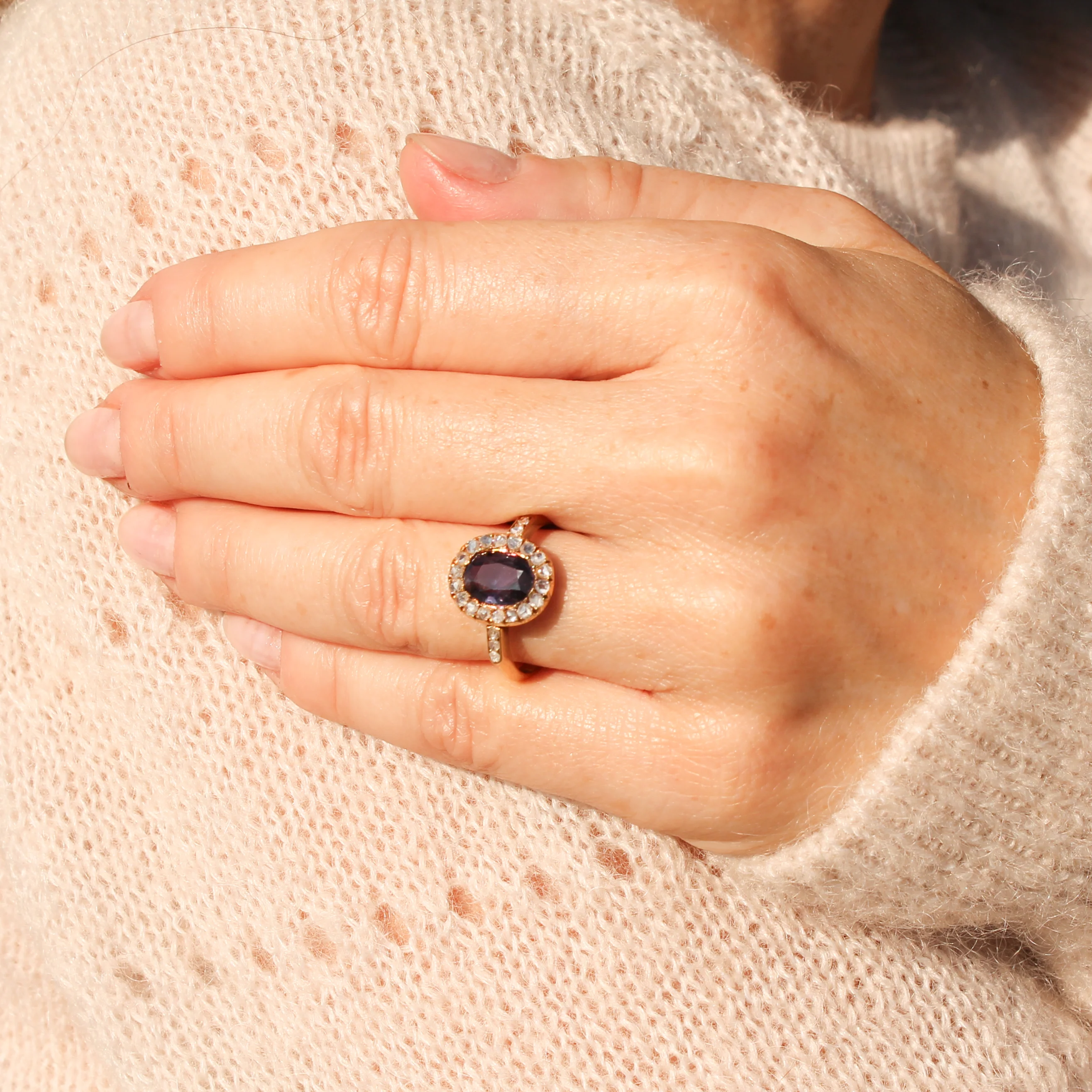 Antique 2.02 Carat Unheated Sapphire & Diamond Ring, circa 1900 - Image 6